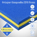 9' X 6' 3 Layer Floating Water Pad Foam Mat -Blue