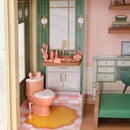 Click & Play Fully Assembled Pop-Up Wooden Dollhouse With 50 Accessories