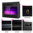 28.5 Inch Electric Fireplace Recessed With 3 Flame Colors