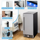 Compact Refrigerator With Adjustable Thermostat and Stainless Steel Door-Silver