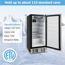 Compact Refrigerator With Adjustable Thermostat and Stainless Steel Door-Silver