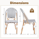 French Bistro Chair Set of 2 With Galvanized Metal Framex-White