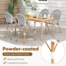 French Bistro Chair Set of 2 With Galvanized Metal Framex-White