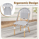 French Bistro Chair Set of 2 With Galvanized Metal Framex-White