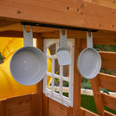 Castlewood Wooden Swing Set / Playset With Clubhouse, Mailbox, Slide and Play Kitchen - Yellow