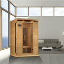 Golden Designs Sauna: Maxxus 2 Person Near Zero EMF FAR Infrared Carbon - Canadian Hemlock - MX-K206-01-ZF