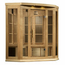Golden Designs Sauna: Maxxus 3 Person Corner Near Zero EMF FAR Infrared Carbon - Canadian Hemlock - MX-K356-01-ZF