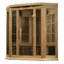 Golden Designs Sauna: Maxxus 3 Person Corner Near Zero EMF FAR Infrared Carbon - Canadian Hemlock - MX-K356-01-ZF