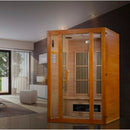 Golden Designs Sauna: Maxxus "Aspen" Dual Tech 2 person Low EMF FAR Infrared Sauna Canadian Hemlock