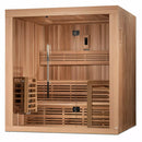 Golden Designs Sauna: "Osla Edition" 6 Person Traditional Steam Sauna - Canadian Red Cedar