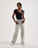 Grindhouse Wide Rhinestone Jeans