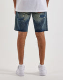 Grindhouse Distressed Patches Denim Shorts
