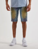 Grindhouse Distressed Splatter Denim Shorts