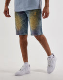 Grindhouse Distressed Splatter Denim Shorts