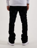 Guapi Velour Stacked Monogram Jeans