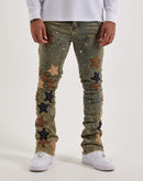 Guapi Vintage Stars Stacked Denim Jeans