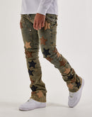 Guapi Vintage Stars Stacked Denim Jeans