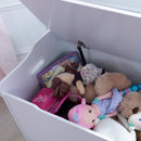 Austin Wooden Toy Box/Bench With Safety Hinged Lid - White
