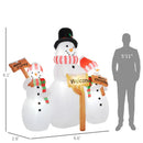 6.1' Inflatable Three Snowmen with Sign Each