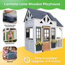 Lantana Lane Outdoor Wooden Playhouse With Kitchen and Flap Door