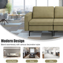 Convertible Leather Sofa Couch With Magazine Pockets 3-Seat With 2 USB Port-Green