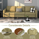 Convertible Leather Sofa Couch With Magazine Pockets 3-Seat With 2 USB Port-Green