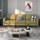 Convertible Leather Sofa Couch With Magazine Pockets 3-Seat With 2 USB Port-Green
