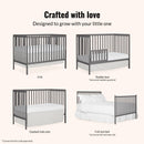 5-in-1 Convertible Crib - Grey