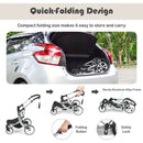 Folding Aluminum Infant Reversible Stroller With Diaper Bag-Black