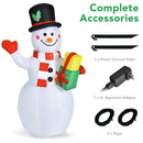 5 Feet Tall Snowman Inflatable Blow Up Inflatable With Built-in Colorful LED Lights