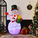 5 Feet Tall Snowman Inflatable Blow Up Inflatable With Built-in Colorful LED Lights