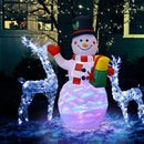 5 Feet Tall Snowman Inflatable Blow Up Inflatable With Built-in Colorful LED Lights