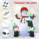 6 Feet Christmas Quick Inflatable Snowman With Penguins