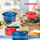 2 Pieces Ceramic Cookware Set With Lid and Insulated Handle