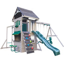 River Canyon Wooden Swing Set / Playset With Slide, Glider and Monkey Bars - Gray