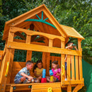 Buffalo Crossing Wooden Outdoor Swing Set - Green