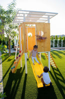 Forest - Modern Backyard Outdoor Swing Set 2 Swings and Trapeze Bar