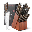 15 Pieces Stainless Steel Knife Block Set With Ergonomic Handle
