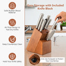16-Piece Stainless Steel Kitchen Knife Set With Sharpener