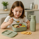 Premium Food-Grade Silicone Leak Proof Lunch Box & Water Bottle Set – Safe, Durable, and Baby Kid Friendly