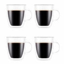 Double Wall Thermo-Glass Coffee Mug Set - Clear