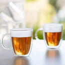 Double Wall Thermo-Glass Coffee Mug Set - Clear