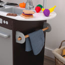 Uptown Wooden Play Kitchen and 30-Piece Play Food Accessories - Espresso