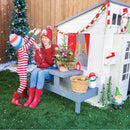 Modern Outdoor Wooden Playhouse With Picnic Table, Mailbox & Outdoor Grill - White