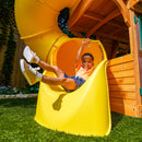 Boulder Station Wooden Swing Set / Playset With Tube Slide - Yellow
