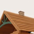 Kennedy Springs Wooden Outdoor Swing Set With Slide and Rock Wall - Green