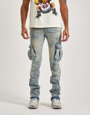 Jordan Craig Stacked Flare Cargo Denim Jeans
