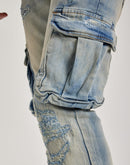 Jordan Craig Stacked Flare Cargo Denim Jeans