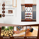 Wall-Mounted Billiards Pool Cue Rack Only-Brown