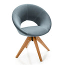 Swivel Accent Chair With Oversized Upholstered Seat for Home Office-Gray